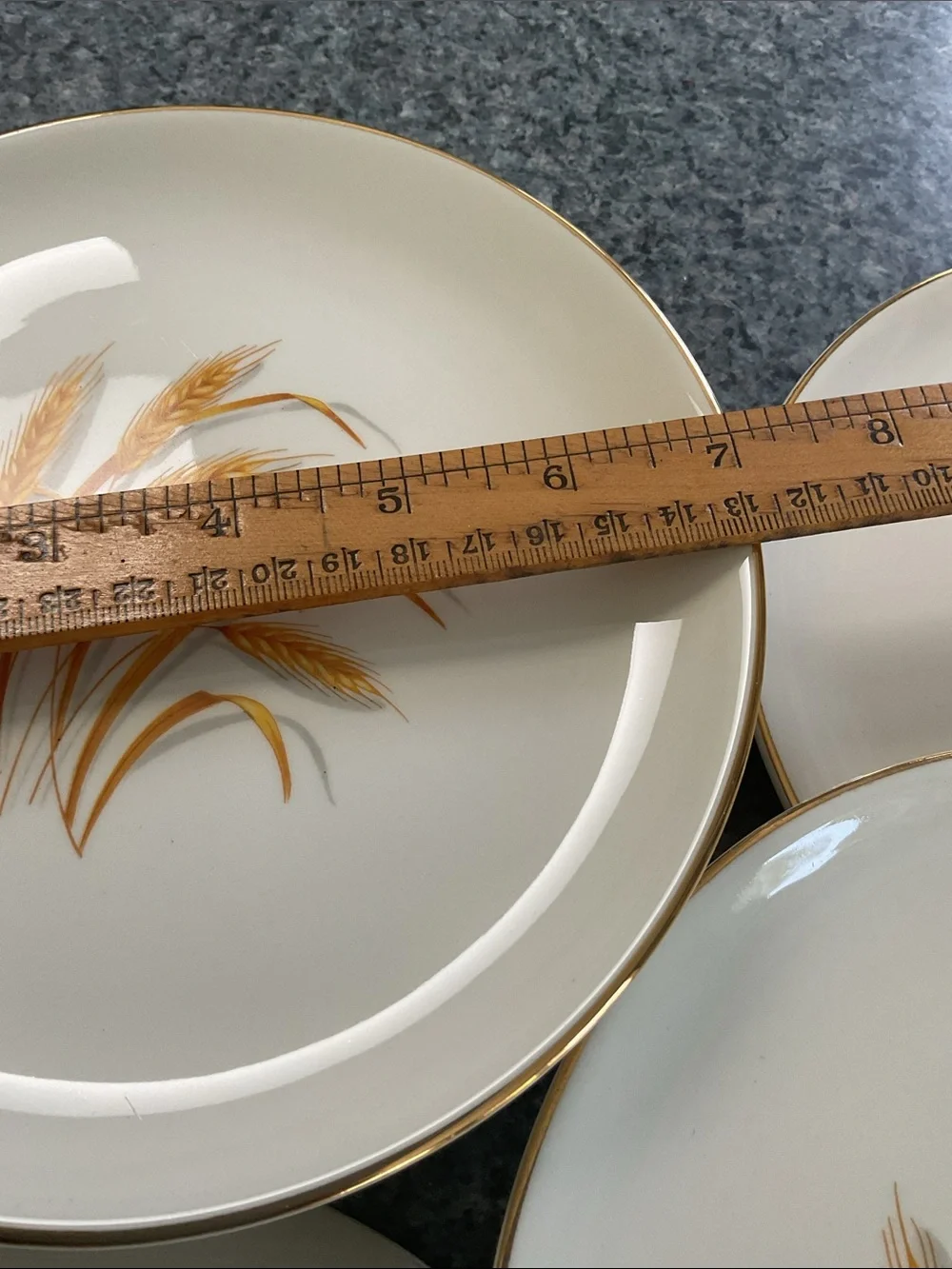 Golden Wheat 10 dessert plates. Vintage Homer Laughlin
